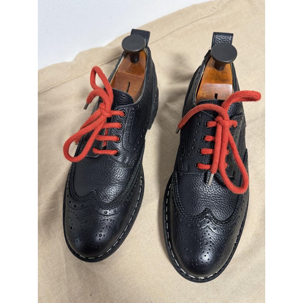 Givenchy Shoes Mens Size 9 Black Brogue Wingtip Derby Lug Sole Made in Italy